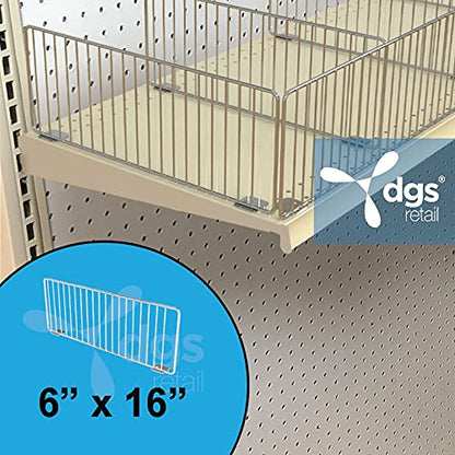 Retail Wire Shelf Divider for 16" D Lozier & Madix Gondola Shelves, Silver 6" H - size: 100 Pack