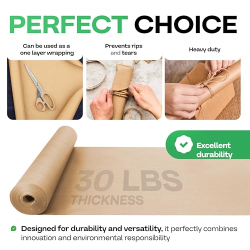 Kraft Paper Roll for Moving Supplies & Shipping, 18" x 180 Ft - USA-Made - size: 18" X 180 Feet