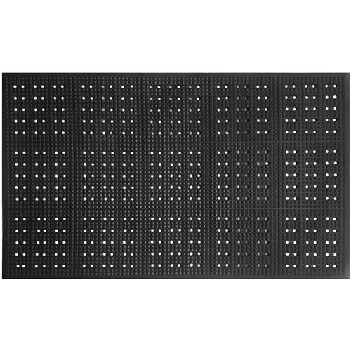 A1HC Anti Fatigue Multi-Purpose Rubber Floor Mat, 36X60 Inches, Grease Proof Drainage Mat for Restaurants, Commercial Kitchen Mat,Pool Entrance Mat,Garage Mat, Anti Slip Waterproof Rubber Mat, Black - color: Black Extra Drainage