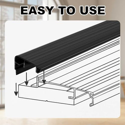 2 Pcs 48" L Fixed Vinyl Sill Threshold Cap 1-5/32 Inches High, Black - color: Black, size: 1-5/32,48 Inch