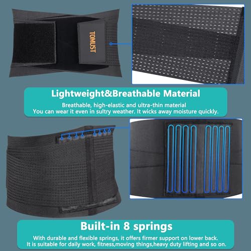 Back Brace Lumbar Support Belt with Support Stays and Straps, XXL - size: XX-Large