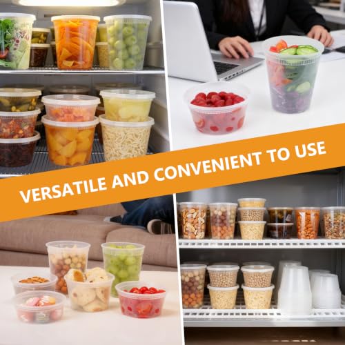 NESCCI 72 Sets (144-Piece) Deli Containers with Lids,12oz X 72 Set Each - size: 12oz X 72 Set