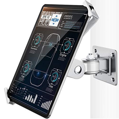 AboveTEK Tablet Wall Mount -360° Rotation iPad Wall Holder for Retail & Business, Anti Theft iPads Stand Fits 7"-11" Tablets Including iPad Pro/Air/Mini, Galaxy Tab - Security Lock & Key - (Silver) - color: Silver