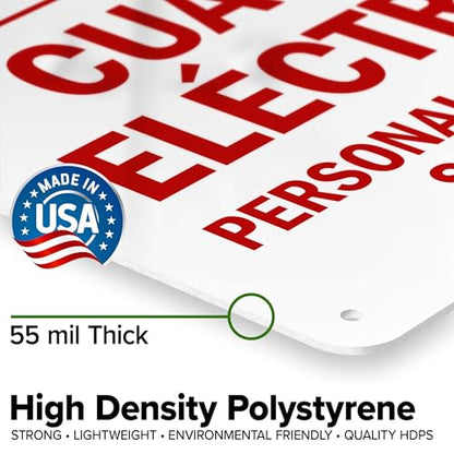 Electrical Room Authorized Personnel Only Bilingual Sign, 10x14 Inches, 55 mil thick HDPS (high density polystyrene), Made in USA by My Sign Center - size: 10x14 Polystyrene