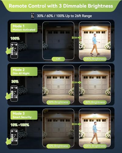 daphino 2500LM Solar Lights, Motion Sensor Outdoor Lights, 3-Head, 6 Pack - size: 3Head-Remote-6 Pcs
