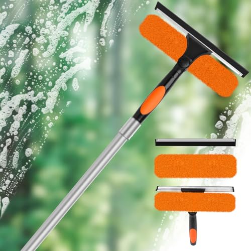 30FT High Window Cleaning Kit with Pole,Professional Window Clean Pole Kit - color: 10.65in Squeegee, size: 24FT(Reach 30ft)