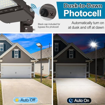 LED Parking Lot Light 240W/200W/150W Adjustable with Slip Fitter - size: 240W-Slip Fit-1Pack