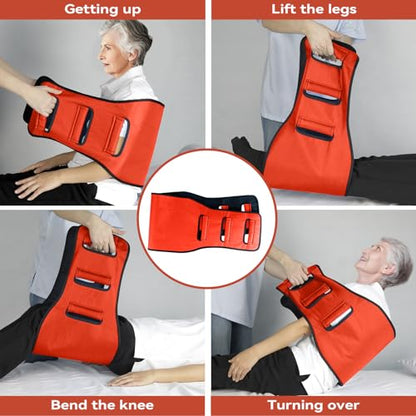 Transfer Sling, Padded Assist Gait Belt for Seniors, Lift Assist gait Belt - color: Orange-aa