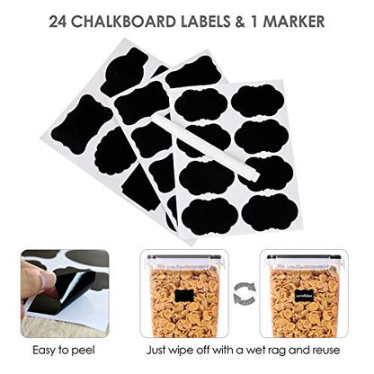 Vtopmart 3.6L Food Storage Containers, 4 PCS, Black - color: Black, size: 3.6L
