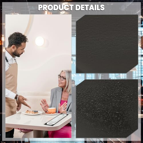 4.25'' x 11'' Menu Covers 6 Pack Black PU Leather Menu Holders with Angled Corners Single Panel Menu Sleeves Easy-Insert Design Waterproof for Bar Cafe Restaurant Menu Covers - size: 1 View, 6 Pack