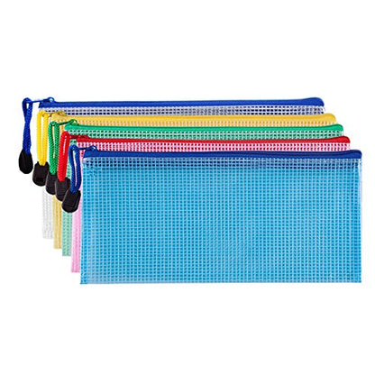 5Pcs Zipper Pouch Bags Receipt Holder Organizer for Documents and Envelopes - size: Small