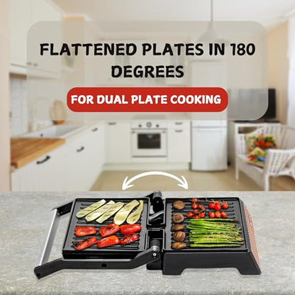 OVENTE Electric Indoor Panini Press Grill + Sandwich Maker, Copper GP0620CO - color: GP0620CO