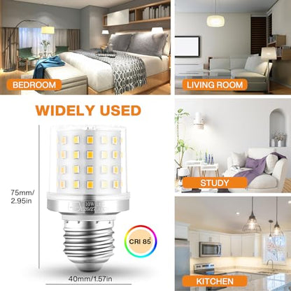 4Pack 900Lumen E26/E27 3 Way LED Bulb, 10W 3 Light Mode Dimmable - color: Warm Light