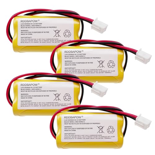 3.6V 900mAh Ni-CD Exit Sign Emergency Light Battery for Unitech LEDR-1 6200RP, Dantona CUSTOM-318 OSA230,Lowes 253799,Exitronix 10010037 (4 Pack x 3.6v 900mah Emergency/exit Light Battery) - size: 4 Pack x 3.6v 900mah emergency/exit light battery