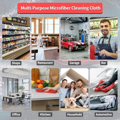 Microfiber Cleaning Cloth, 200 Pack Cleaning Rags, Red - color: Red, size: 200 Pack