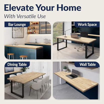 Howizz Butcher Block Countertop 60 x 30 x 1.5 Inches - Unfinished Hevea Solid Wood Table Top, Wood Countertop for DIY for Desk Top, Workbench Top, Kitchen Countertop - size: 60"L x 30"W x 1.5"Th