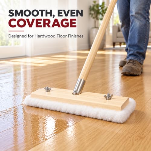 ru-Lamb 10" Lambskin Floor Applicators – 100% Natural Lambswool Applicator for Polyurethane, Stain, Wax & Floor Finish – Professional Lint-Free Applicator for Hardwood Floors (1 Pack) (1, 10")