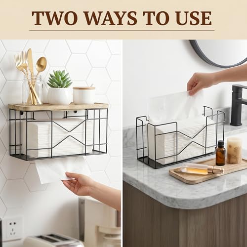 Paper Towel Dispenser Wall Mount, 2 in 1 Lid Design