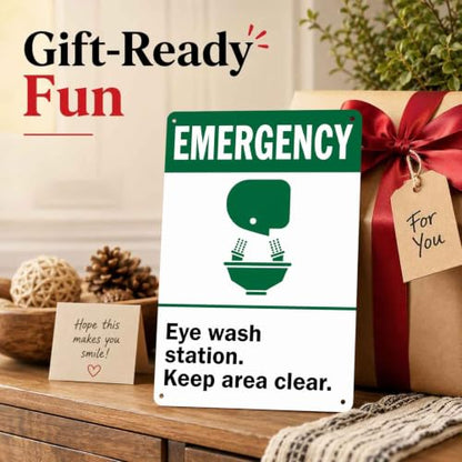 Emergency Eye Wash Station Metal Sign 8 x 12 Inch
