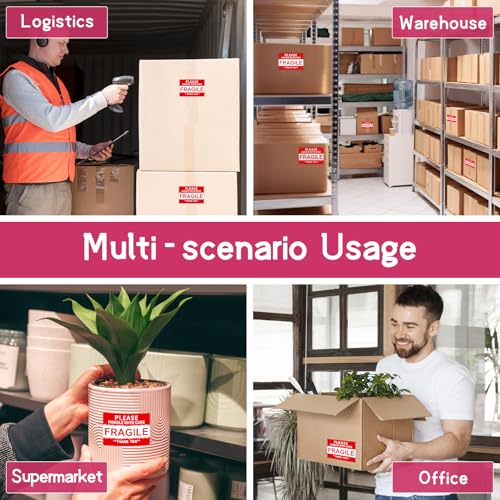 3 x 2 inch Fragile Stickers for Shipping and Moving (12 Rolls, 6000 Labels) - size: 3" x 2"