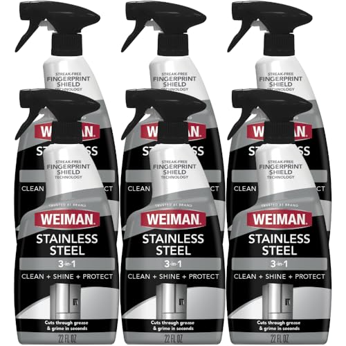 Weiman Stainless Steel Cleaner & Polish Spray, 6 Pack, Anti-Fingerprint - size: 22 Fl Oz (Pack of 6)