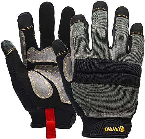 KAYGO Work Gloves Men, Mechanic Utility with Excellent Grip, KG125 - color: Gray, size: X-Large