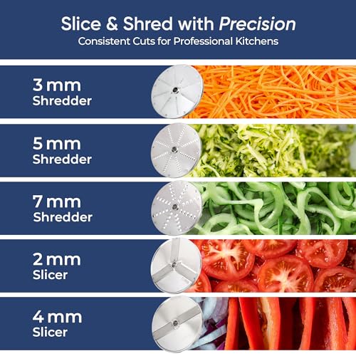 TK Commercial Vegetable Chopper 750W - 5 Discs for Food Processing - NSF