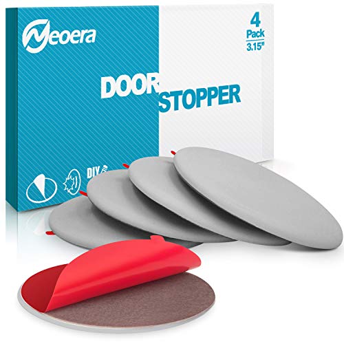 Neoera Door Stopper Wall, 3.15" Round Soft Rubber Door Stop, Silicon Wall Protector, Premium Self Adhesive Door Bumper (Gray, 3.15" 4 Pack) - color: Gray, size: 3.15"