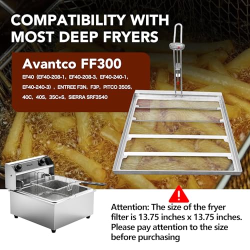 Commercial Deep Fryer Filter Screen 13.75" x 13.75" -550 Microns - size: 13.75*13.75