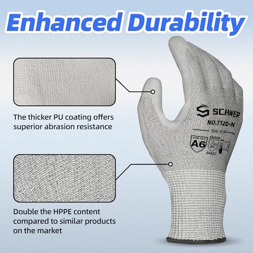 Schwer 3 Pairs A6/A7 (Send Randomly) Cut Resistant Work Gloves, CR7120, XL - color: Grey, size: X-Large