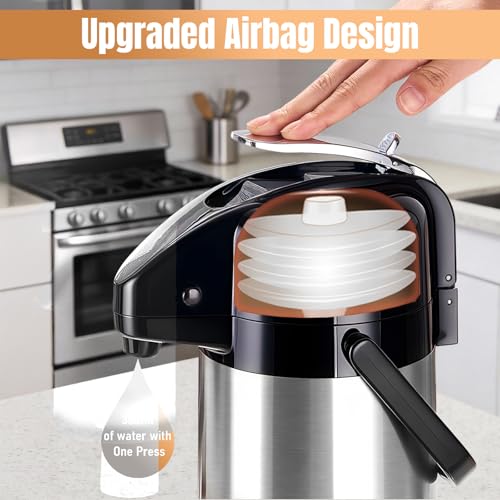 Coffee Carafe, 102 fl oz/3 L Airpot Coffee Dispenser with Pump - color: 3L-Stainless Steel Color