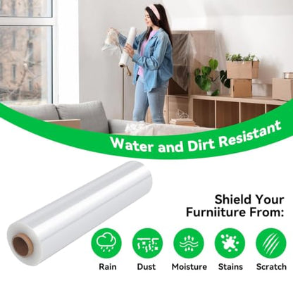 18in Stretch Wrap Roll, Heavy Duty 1500ft Shrink Wrap, Pallet Wrap 4 Pack - size: 18in-Clear-4Pack