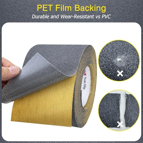 S&X Anti Slip Tape 6in x 60ft Grip Tape for Stairs, Ramps & Decks, Gray - color: Gray, size: 6" X 60'