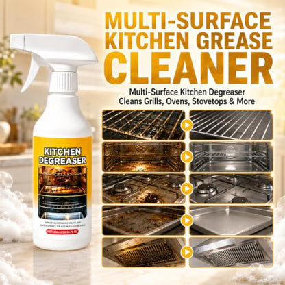 300ml/10.56FL OZ Greasekiller Spray BBQ Grill Cleaner, Fast Acting Heavy Duty Grill Degreaser Spray, Effectively Removes Grease for Outdoor BBQ Grate,Grill Lid,Stovetop