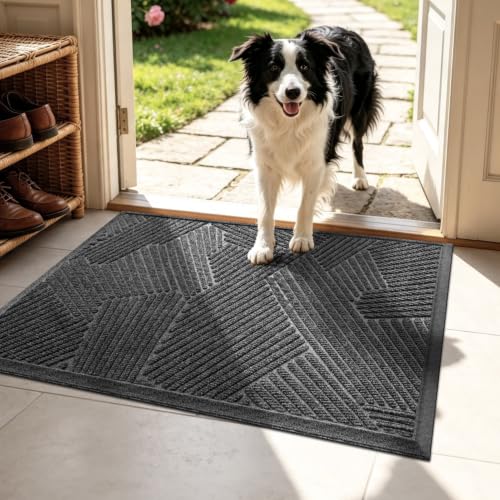 MATALL Heavy Duty Door Mat 3x5 ft, Non-Slip Large Indoor Entrance Mat - color: Light Grey, size: 3' x 5' (Rectangular)