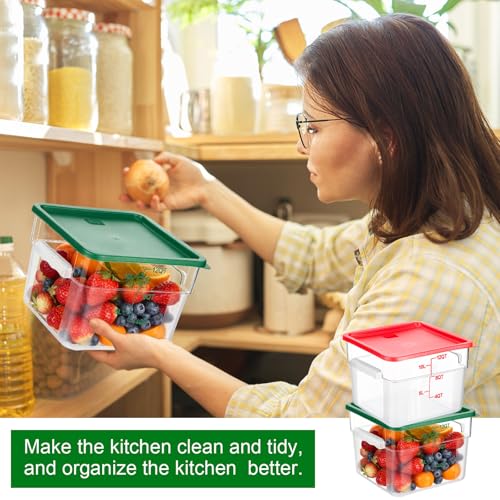 FoldTier 2 Pcs Square Food Storage Containers, Green, Red, 12 Qt - color: Green, Red, size: 12 Qt