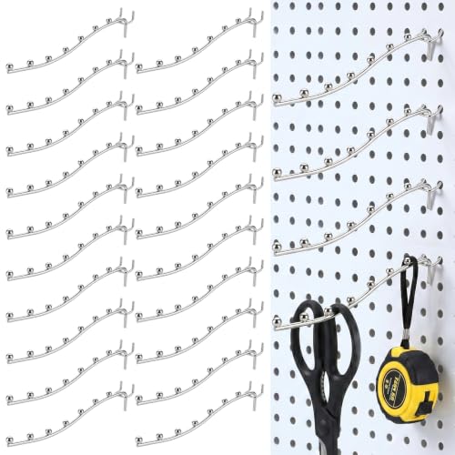 WRINGKIT 20 Pack Peg Board Waterfall Hook, 9.8 Inch, Fits 1/4" Boards