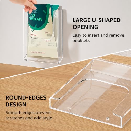 KTRIO Brochure Holder 8.5 x 11 Wall Mounted, Magazine Flyer Holder, 3 Pack