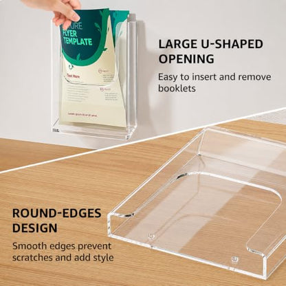 KTRIO Brochure Holder 8.5 x 11 Wall Mounted, Magazine Flyer Holder, 3 Pack