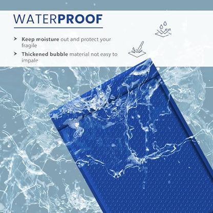 Royal Blue Bubble Mailers 4x8, Poly Padded Envelopes #000, 500 Pack - color: Royal Blue, size: 4"x8" / 500 Pack