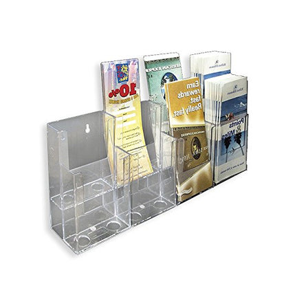 Azar Displays 252809 16.5" W x 3.75" D x 7" H 8-Pocket Tri-Fold Brochure Counter Display (2 Pack) - size: 2 Tier 8 Pocket