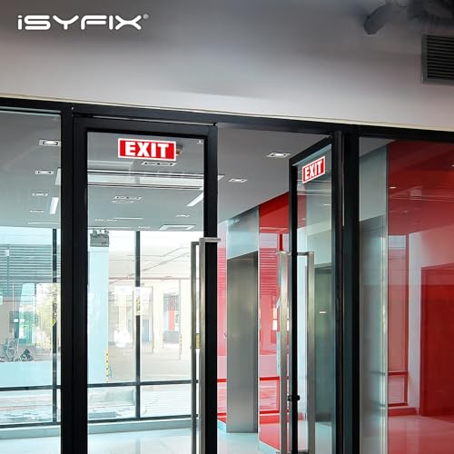iSYFIX Exit Signs Stickers, 2 Pack, 12x4 Inch - color: Sticker, size: 2 Pk 12x4