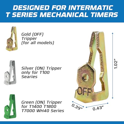 156T1978A Time Trippers Kit Compatible Replacement for Intermatic T100 Series Timer Clock Dials - 2 ON, 2 Off Trippers & 4 Screws - Mechanical Timer Switch Parts for Pool, Sprinkler, HVAC & Lighting