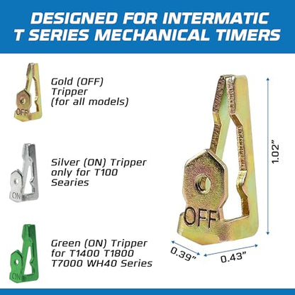 156T1978A Time Trippers Kit Compatible Replacement for Intermatic T100 Series Timer Clock Dials - 2 ON, 2 Off Trippers & 4 Screws - Mechanical Timer Switch Parts for Pool, Sprinkler, HVAC & Lighting