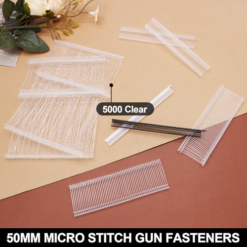 Biaungdo 5000 Pcs 50mm/2 Inch Standard Tagging Gun Fasteners, Transparent Plastic Label Gun Price Tagging Barbs Attachments for Clothing, Retail, Price Tag - size: 50mm