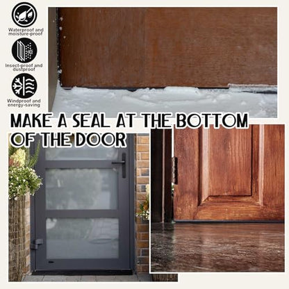 Pushglossy 2 Pcs Kerf Style Door Bottom Seal with Vinyl Fins, Black - color: Black, size: Kerf Style