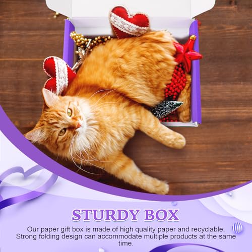 Spakon 50 Packs Shipping Boxes, Cardboard, Purple, 6 x 4 x 1.6 Inches - color: Purple, size: 6 x 4 x 1.6 Inches