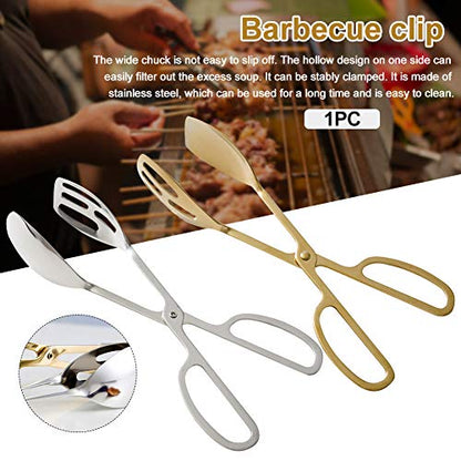 Food Tongs, Heavy Duty Stainless Steel Kitchen Tongs Salad Tongs 10 inch Heat Resistant Small Serving Tongs for Cooking, Grill, Pastry, Sandwich, Ice, Food Bread Dessert (Gold)