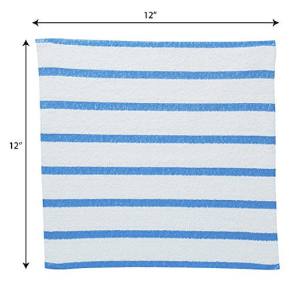 VIKING Bulk Edgeless Microfiber Cleaning Cloths, White and Blue Stripe, 50 Pack