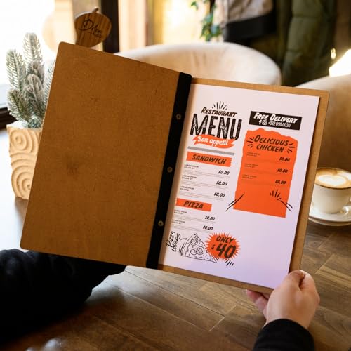 Inko Horeca - Wooden Menu Holder 11.8 х 9 inch - Menu Book for Restaurant - Hard Folding Menu Covers - Wooden Cafe Menu Folder Book for Bar - Bar Menu Sign (Oak) - color: Oak